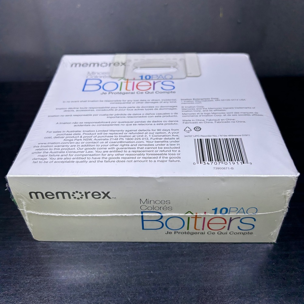 NIB SEALED Memorex Slim Color Jewel Cases 10 Pack CD DVD Media Storage - Picture 5 of 5